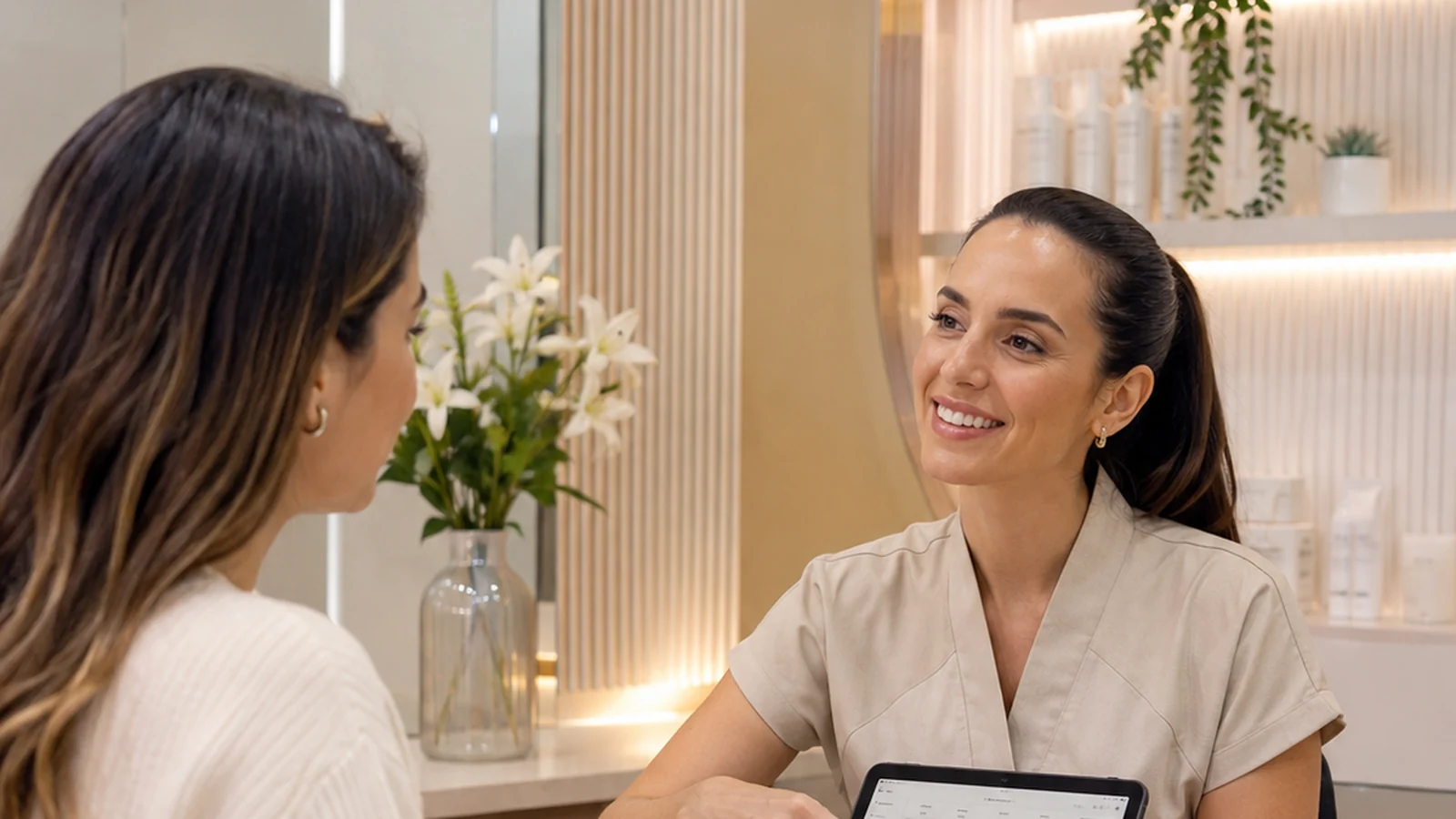 Atendimento e agenda digital em clínica de estética