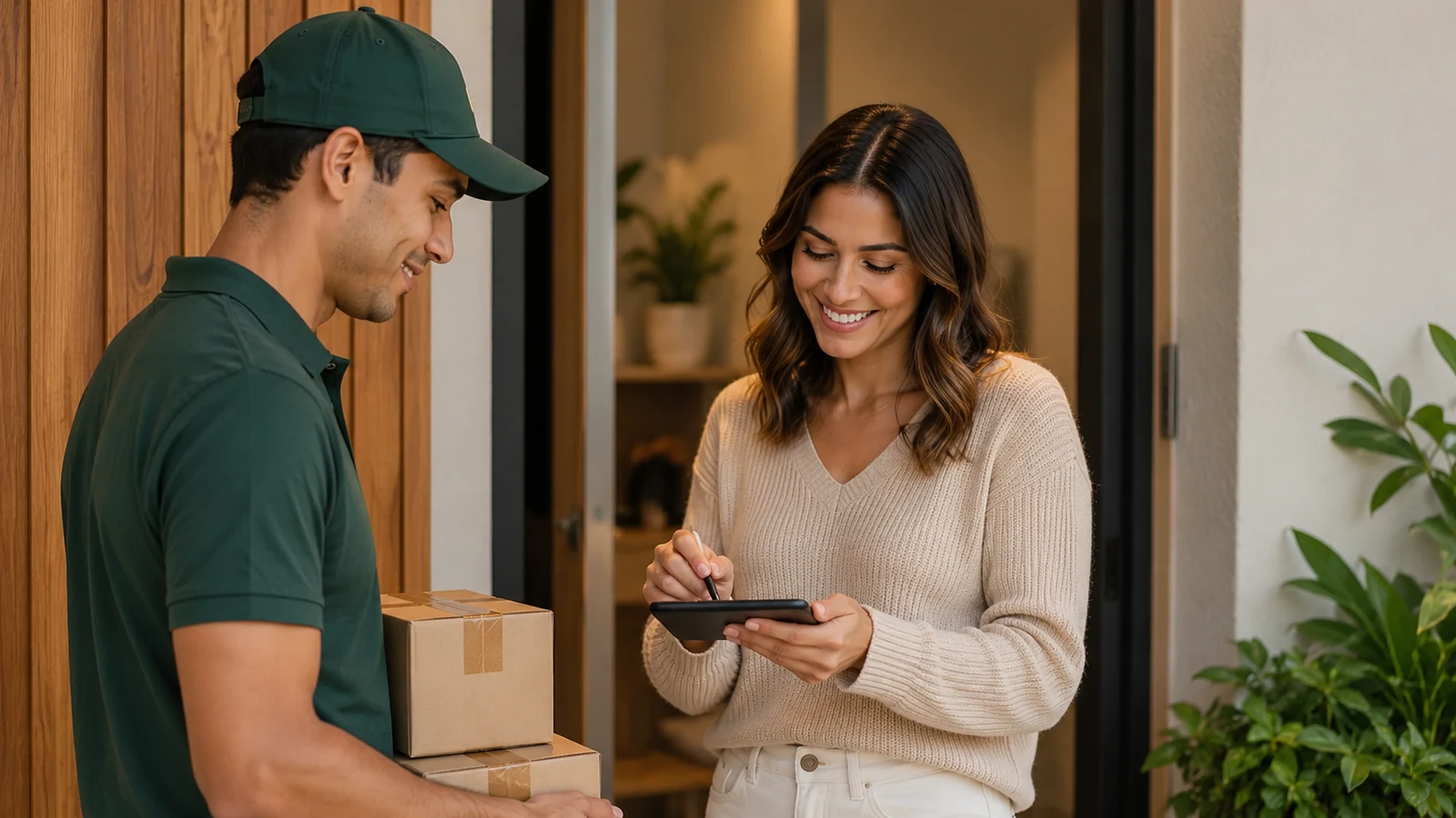Confirmação de entrega com assinatura digital entre entregador e cliente
