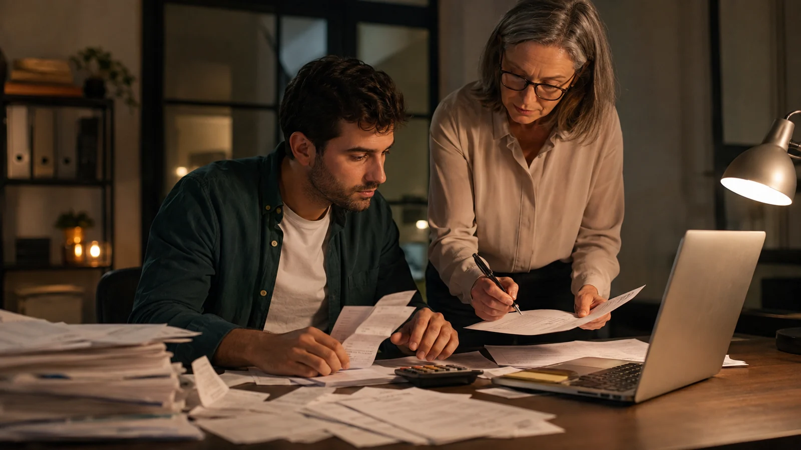 Conferência de despesas e comprovantes em pequena empresa
