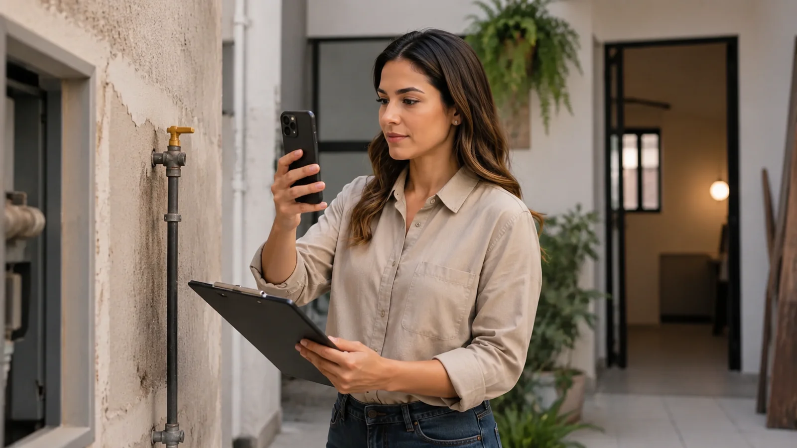 Vistoria rápida com registro fotográfico pelo celular e checklist